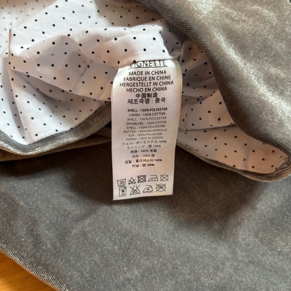 NEW Vignette Jane Girls Silver Gray Velvet Coat with Peter Pan Collar - Picture 7 of 9